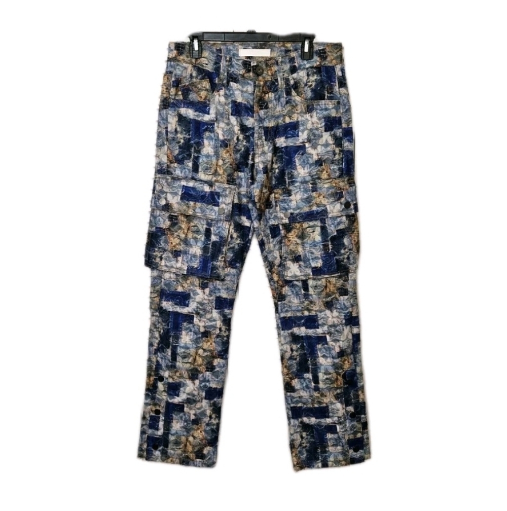 KDNK BLEU SLIM JEANS - Blue white and tar cargo pants Mens Size 32